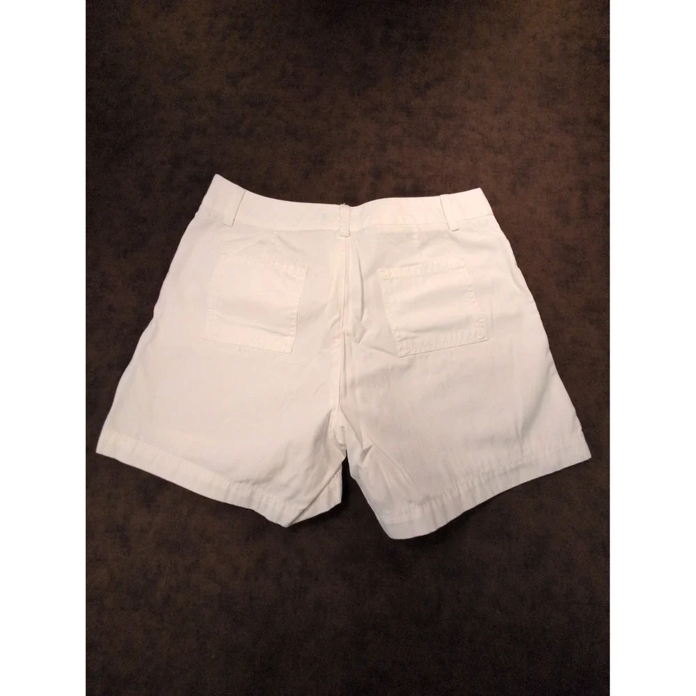 Vintage Dockers Women White Chino Shorts Nouveau Fit Cotton Mid Length Sz 10 y2k